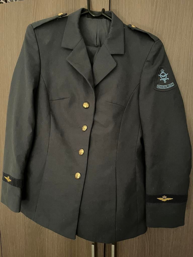 Klu uniform jas en broek, Ophalen of Verzenden, Luchtmacht, Nederland, Kleding of Schoenen