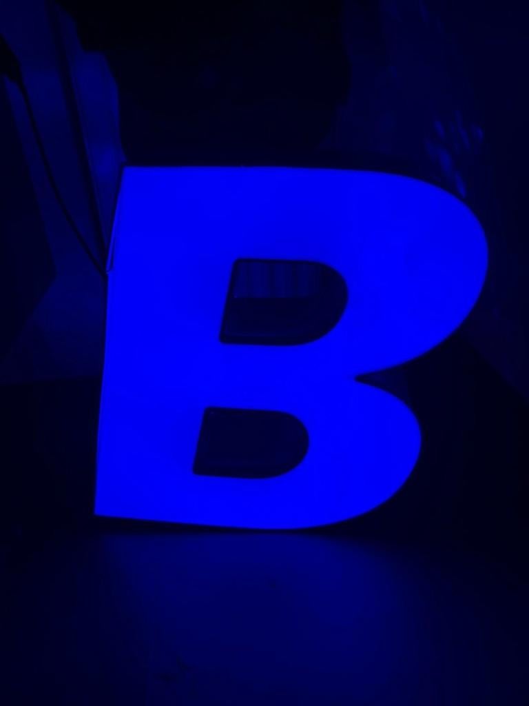 Vintage letterbak letter B- decoratief item, Ophalen, Kunststof, Gebruikt, Vintage, industrieel