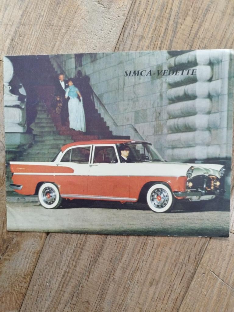 Simca Vedette folder uit 1955 - Engels, 8 pagina's, Boeken, Ophalen of Verzenden, Zo goed als nieuw, Overige merken, Simca