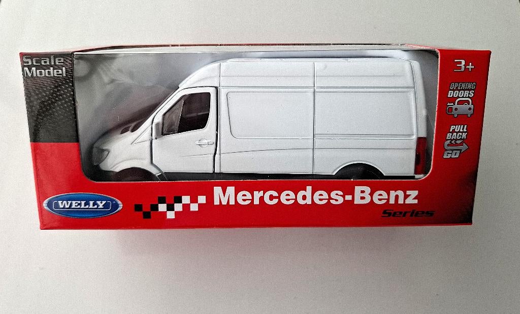 Welly Mercedes Benz Sprinter Panel Van, Wit, Ophalen, Nieuw, Auto, Overige merken