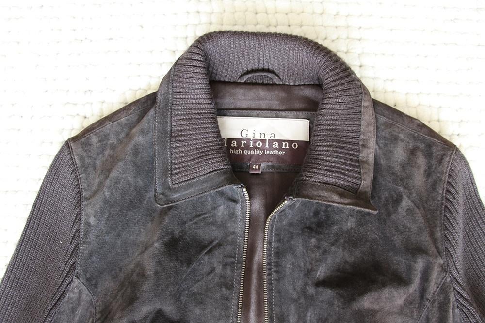 Leren Gina Mariolana Jas (Maat 44) € 65,-, Kleding | Dames, Bruin, Maat 42/44 (L), Ophalen of Verzenden, Zo goed als nieuw