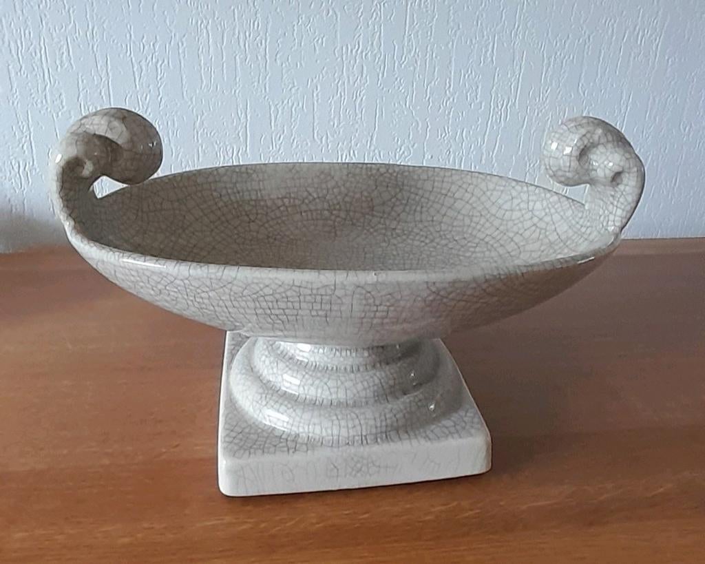 Jardinière plantenschaal op standaard keramiek, Ophalen of Verzenden, Rond, Porselein of Keramiek