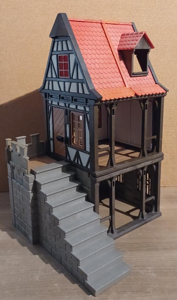 playmobil groot middeleeuws vakwerkhuis, Ophalen of Verzenden, Gebruikt, Los playmobil