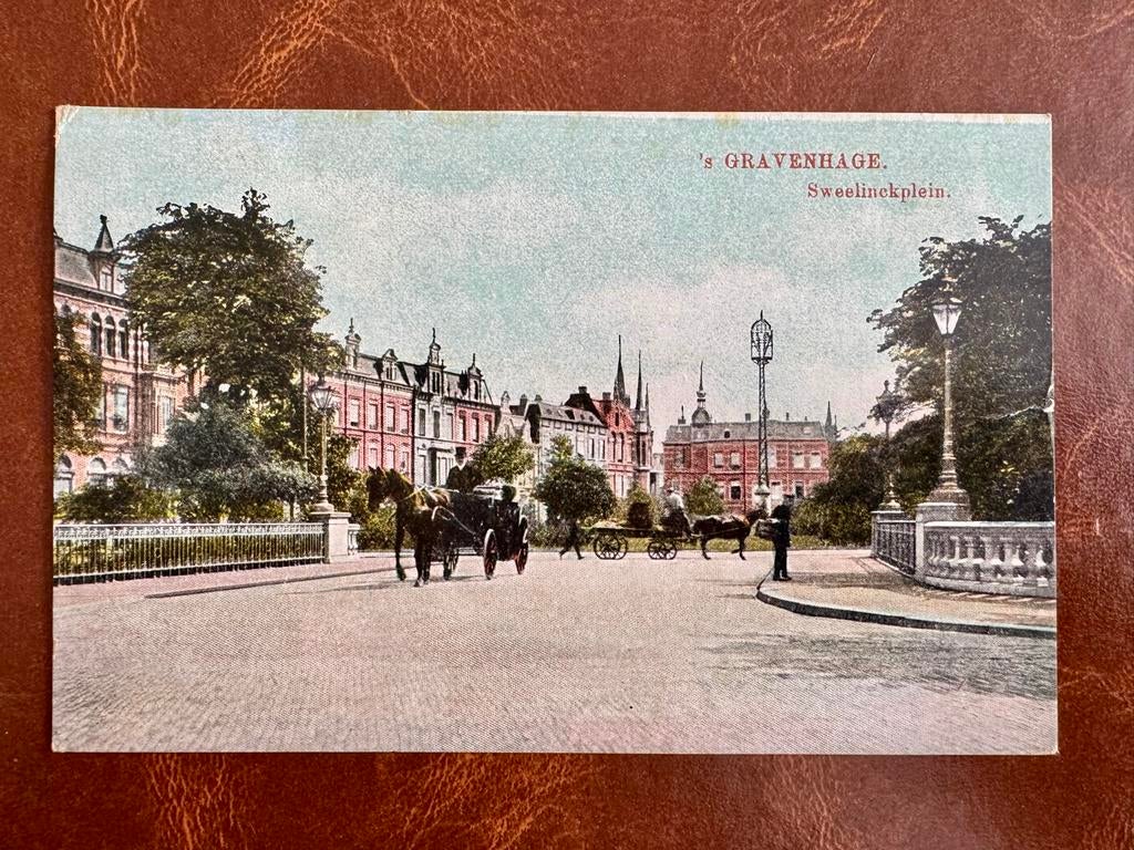 Ansichtkaart 's Gravenhage Sweelinckplein, Ophalen of Verzenden, 1920 tot 1940, Gelopen, Zuid-Holland