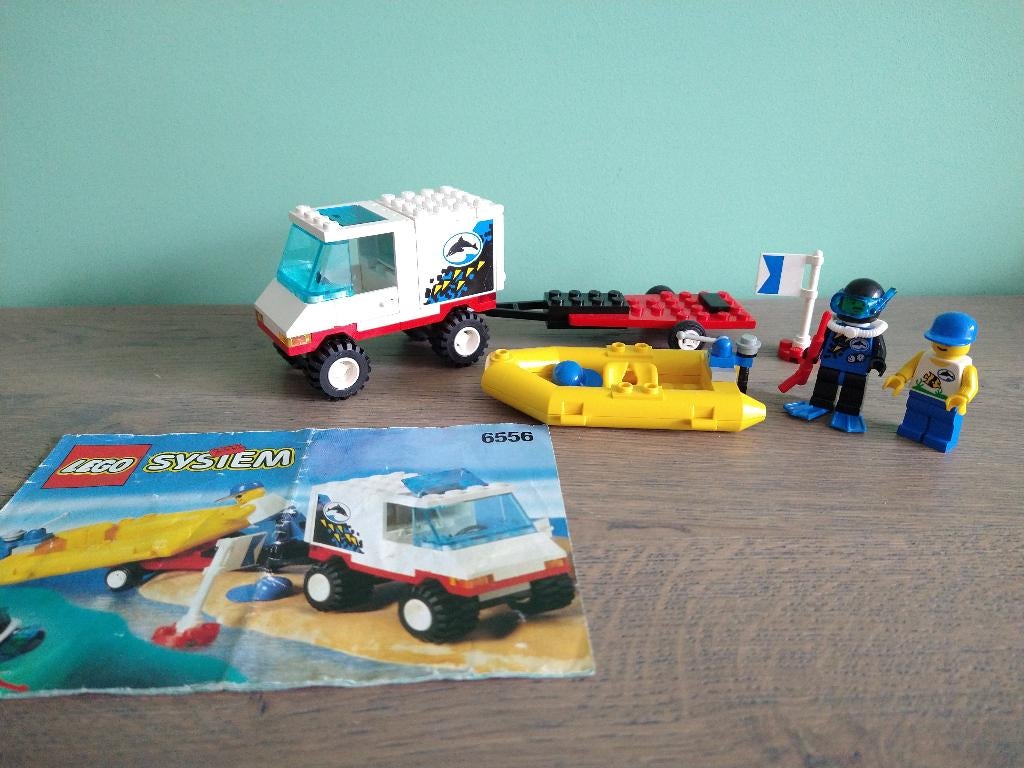 Lego Town 6556 Scuba Squad duikers auto boot aanhanger, Ophalen of Verzenden, Gebruikt, Complete set, Lego