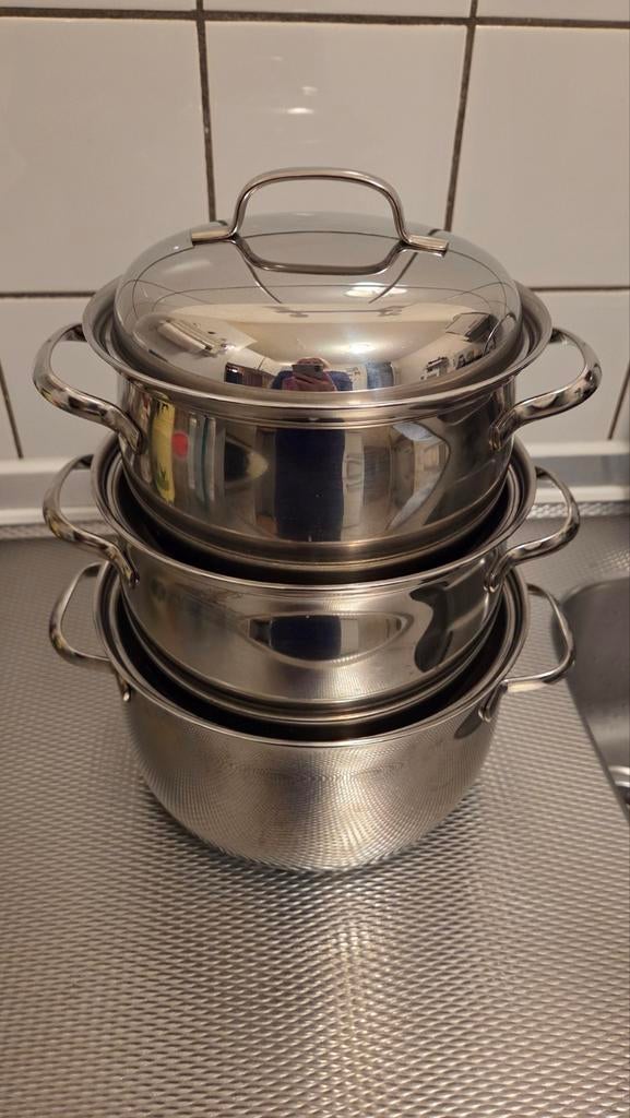 RVS Pannenset & Tefal Koekenpannen, Ophalen, Rvs, Pannenset