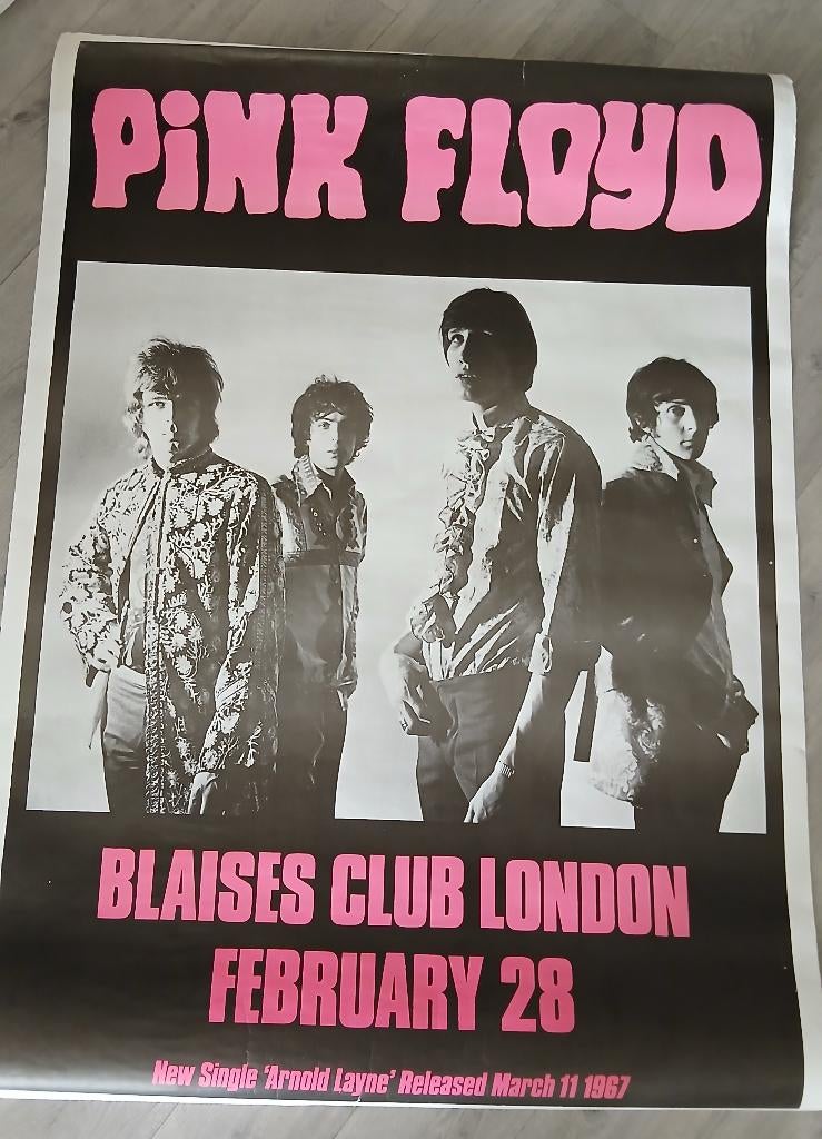 Pink Floyd Blaises Club poster, Ophalen of Verzenden, Gebruikt
