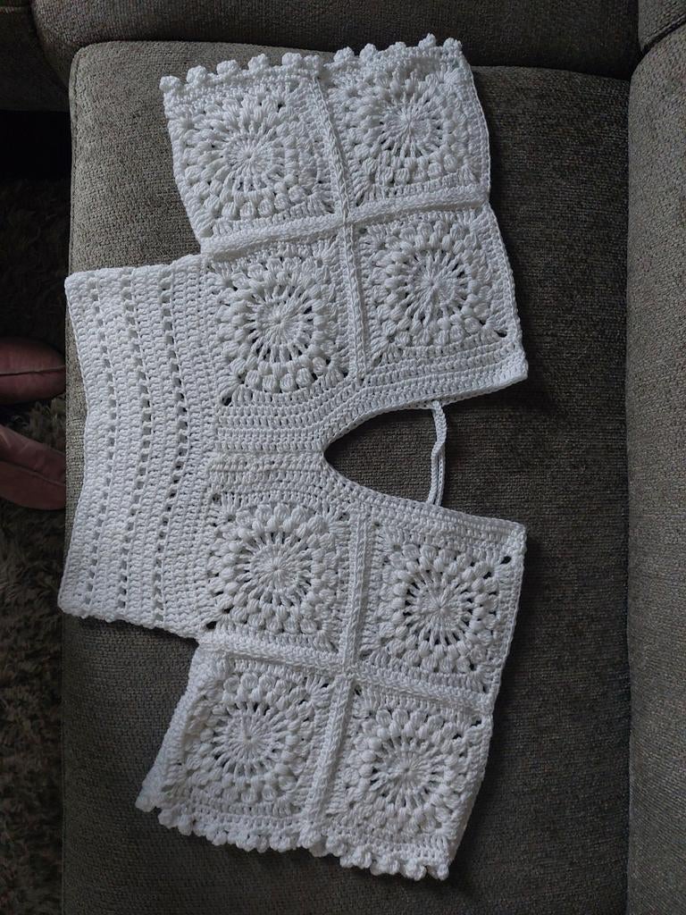 Witte gehaakte Bohemian trui maat S, granny square, Kleding | Dames, Ophalen of Verzenden