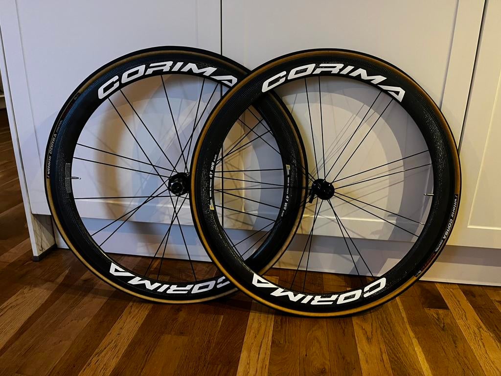 Corima carbon wielen 47 ws black., Ophalen, Zo goed als nieuw, Racefiets, Wiel