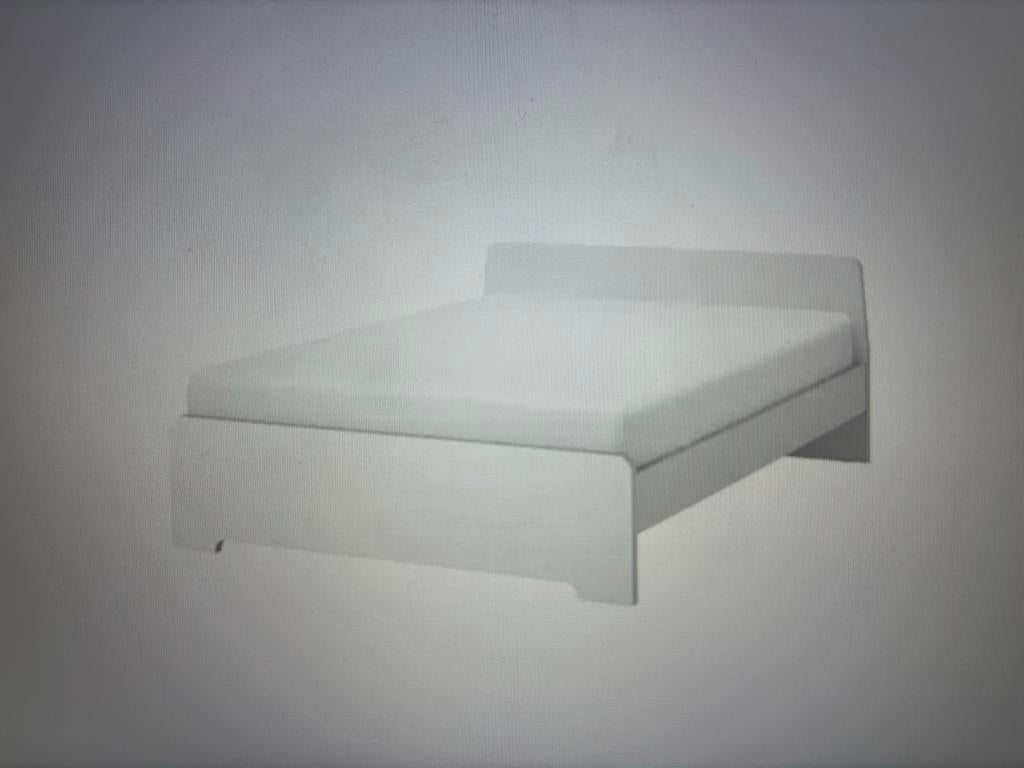 IKEA Askvoll bed 160x200 met lattenbodem, Huis en Inrichting, Ophalen, Gebruikt, Wit, Tweepersoons