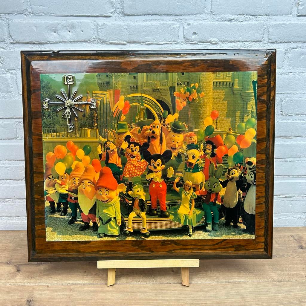 Vintage Disneyworld Florida Houten Klok met Groepsfoto, Verzamelen, Ophalen of Verzenden, Gebruikt