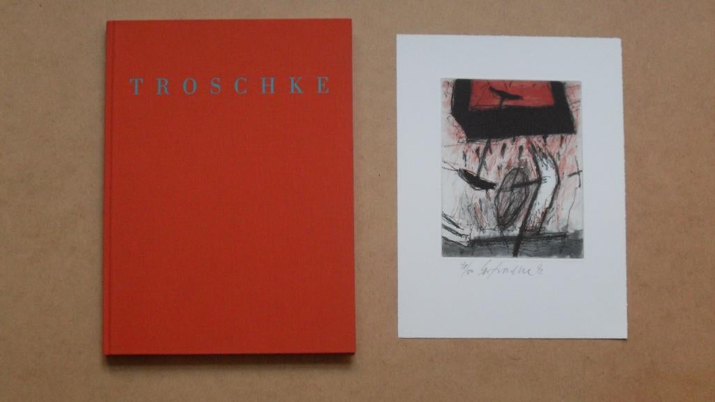 TROSCHKE ; gesigneerde ets en boek met bijlagen, zeldzaam, Ophalen of Verzenden