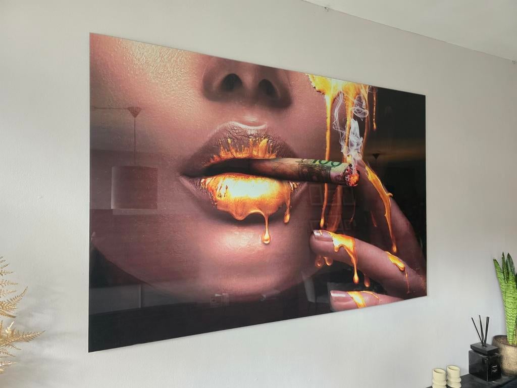 Prachtig glas schilderij 150x100, Antiek en Kunst, Kunst | Schilderijen | Abstract, Ophalen