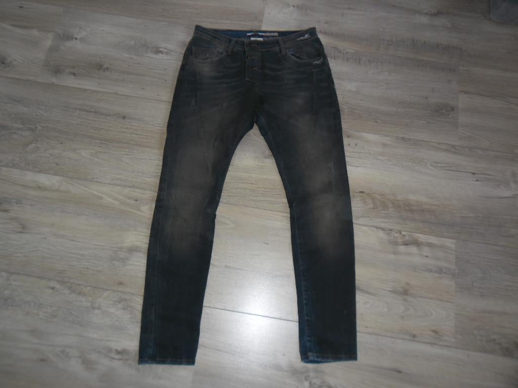 Please Blauw/Bruine Baggy Damaged Spijkerbroek Maat Small, Blauw, Please, Ophalen of Verzenden, Zo goed als nieuw