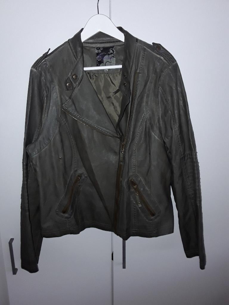 Miss Etam Donkergroen Leatherlook Jasje Maat 48 NIEUW, Nieuw, Ophalen of Verzenden, Groen, Jasje of Colbert