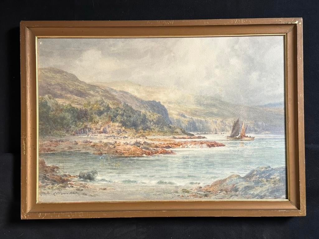 JP Main Aquarel schilderij Kust Engeland  59/41.5 cm, Ophalen of Verzenden