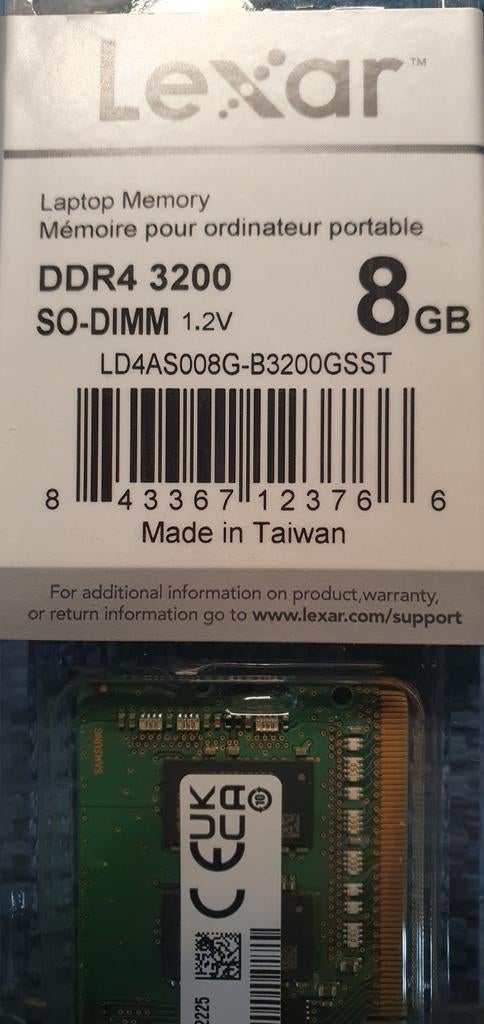 Ddr4 laptop/server ram 4gb 3200mhz, Computers en Software, RAM geheugen, Server, DDR4, Ophalen of Verzenden, Zo goed als nieuw