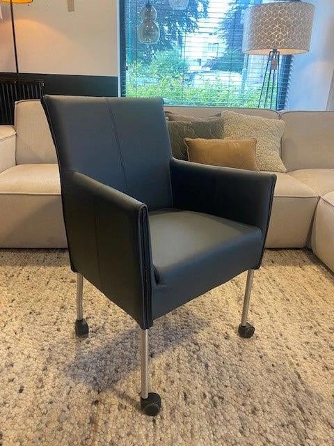 Zes donkerblauwe stoelhoezen Monti's Charley, Huis en Inrichting, Gebruikt, Blauw, Ophalen of Verzenden, Stof