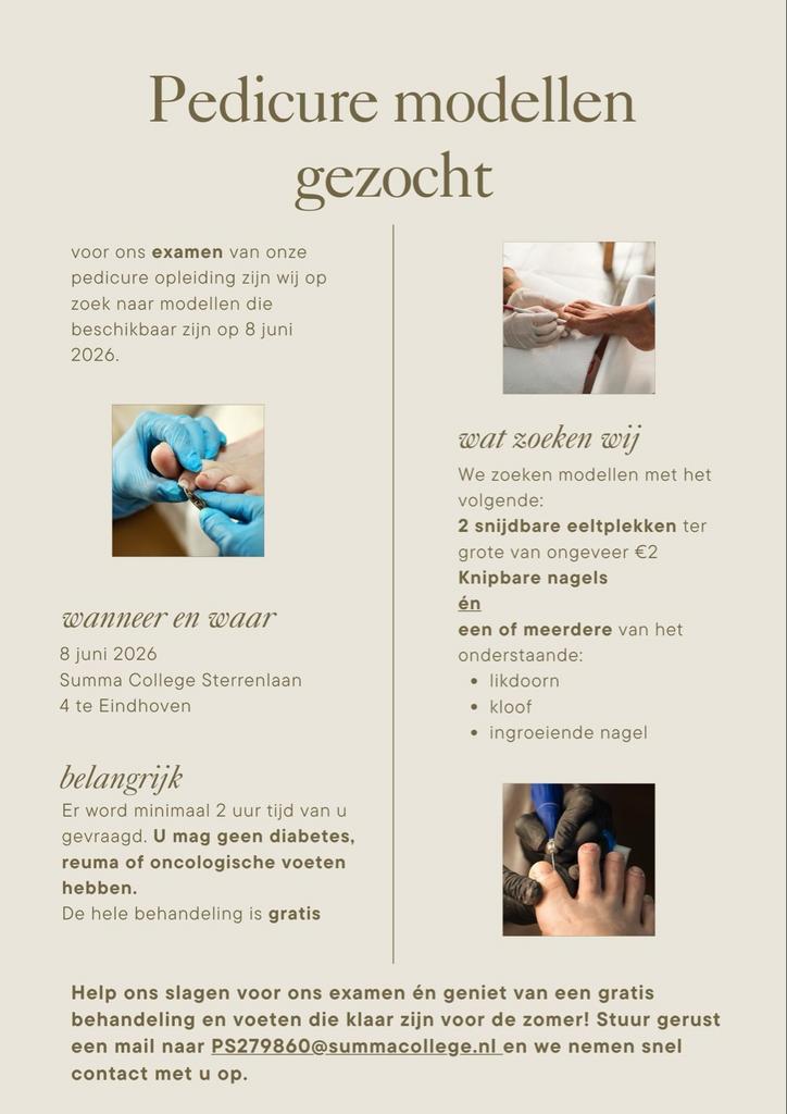 Gezocht! Pedicure model