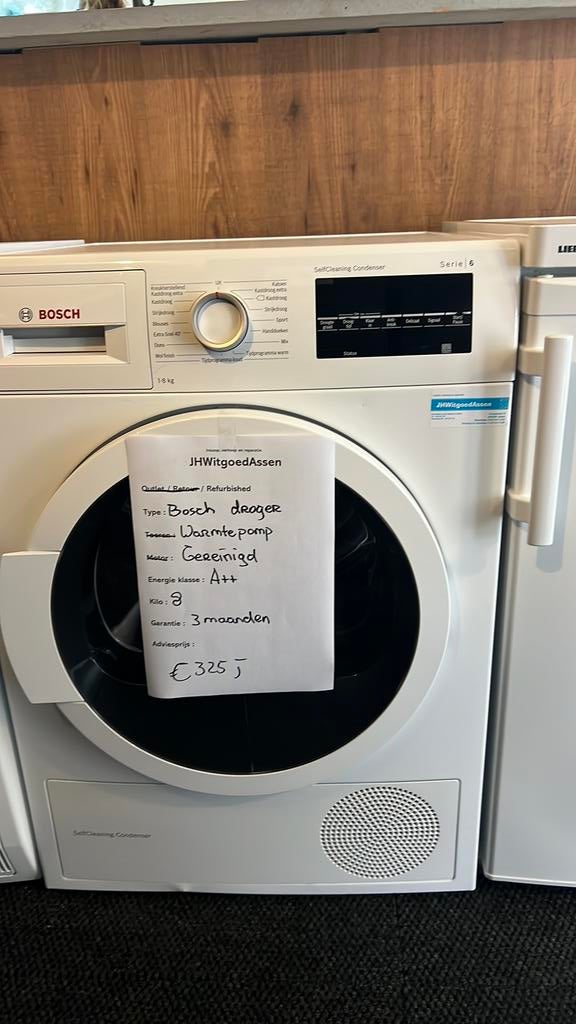 Bosch Warmtepompdroger A++ serie 6. Garantie en bezorgd., Minder dan 85 cm, 8 tot 10 kg, Refurbished, Ophalen of Verzenden