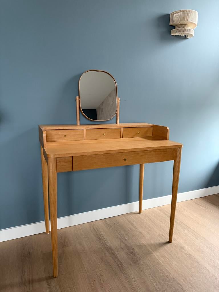 Kaptafel ‘Lussan’ eikenhout van La Redoute *als nieuw*, Ophalen, 100 tot 150 cm, Eikenhout, Zo goed als nieuw