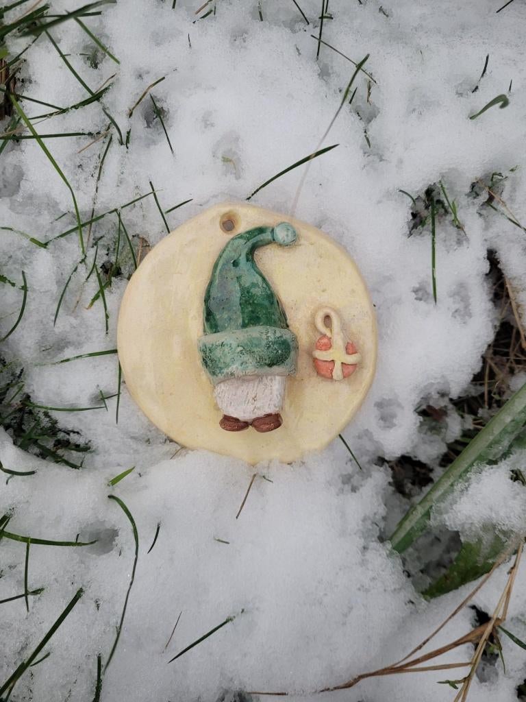 Groene kerst gnoom klei hanger., Diversen, ., Nieuw, Ophalen of Verzenden, .