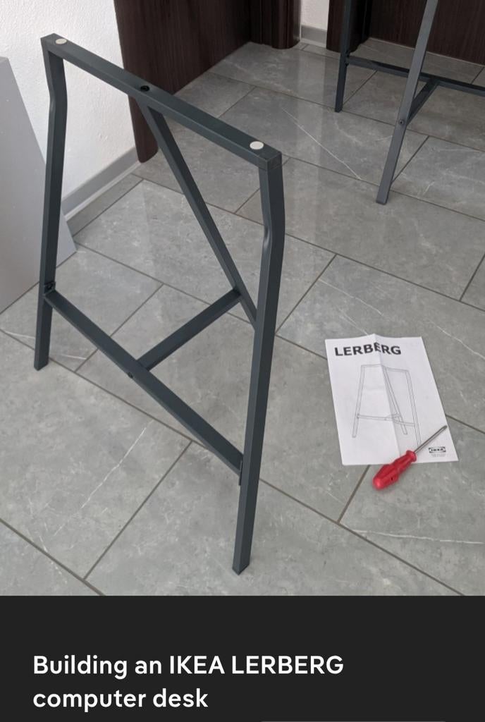 IKEA Lerberg schragen - 2x nieuw ongeopende verpakking, Metaal zwart, Tafelpoot, Minder dan 50 cm, 50 tot 100 cm