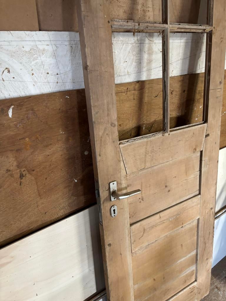 Oude houten binnendeur, 738x2130 cm, Doe-het-zelf en Verbouw, Deuren en Horren, Gebruikt, Binnendeur, 215 cm of meer, Minder dan 80 cm