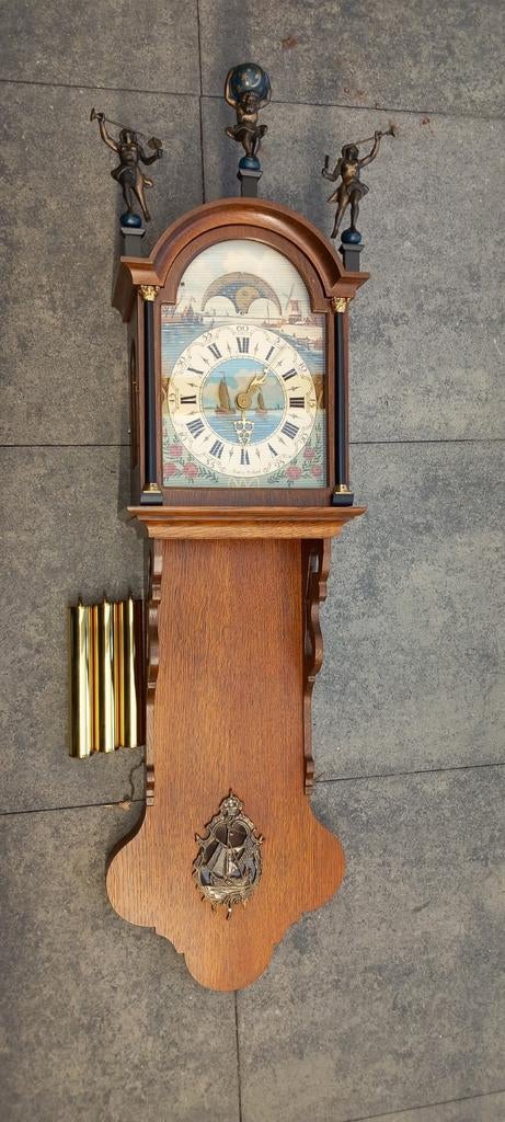 Antieke Friese Staartklok - Prachtig Handgeschilderd, Antiek en Kunst, Ophalen of Verzenden