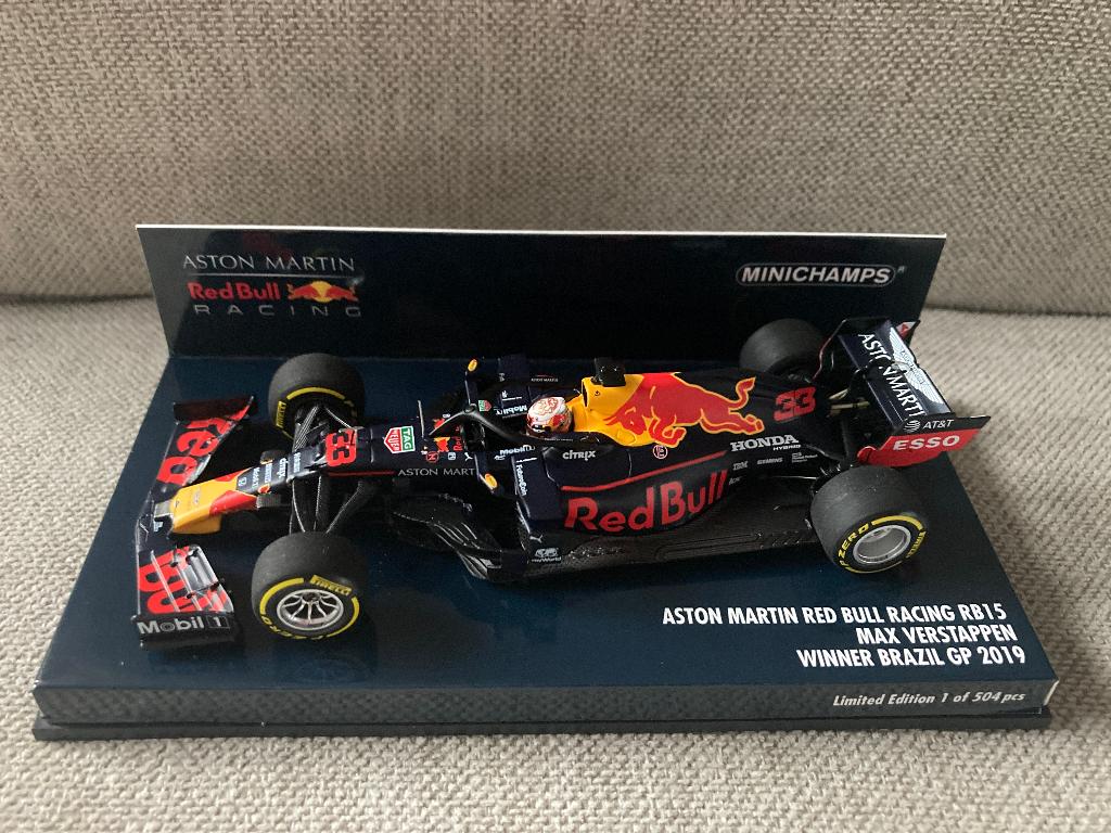 ✅ Max Verstappen 1:43 Winner Brazil GP 2019 Red Bull RB15, Ophalen of Verzenden, Nieuw, Formule 1