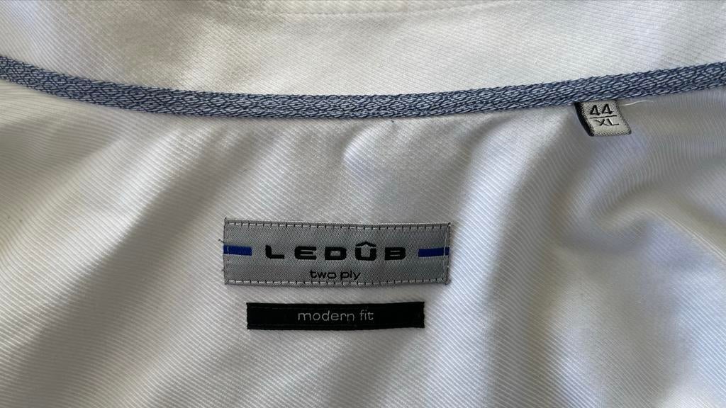 Ledub overhemd wit, Kleding | Heren, Overhemden, Ophalen of Verzenden, Zo goed als nieuw, Wit, Halswijdte 43/44 (XL)