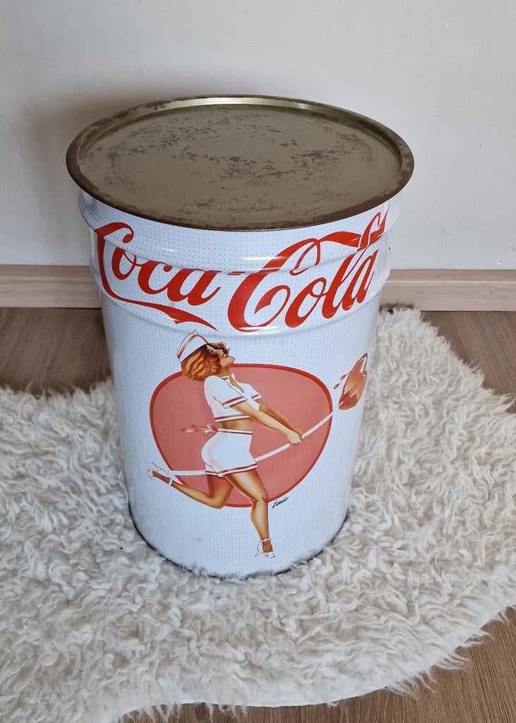 Vintage Coca-Cola opbergton, Verzamelen, Merken en Reclamevoorwerpen, Gebruikt, Gebruiksvoorwerp, Ophalen