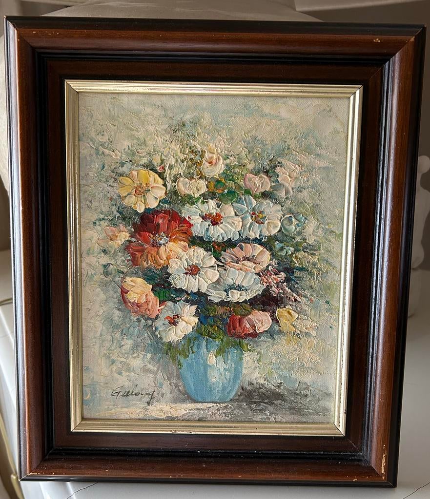 Olieverfschilderij bloemen impasto techniek Geelong, Ophalen of Verzenden
