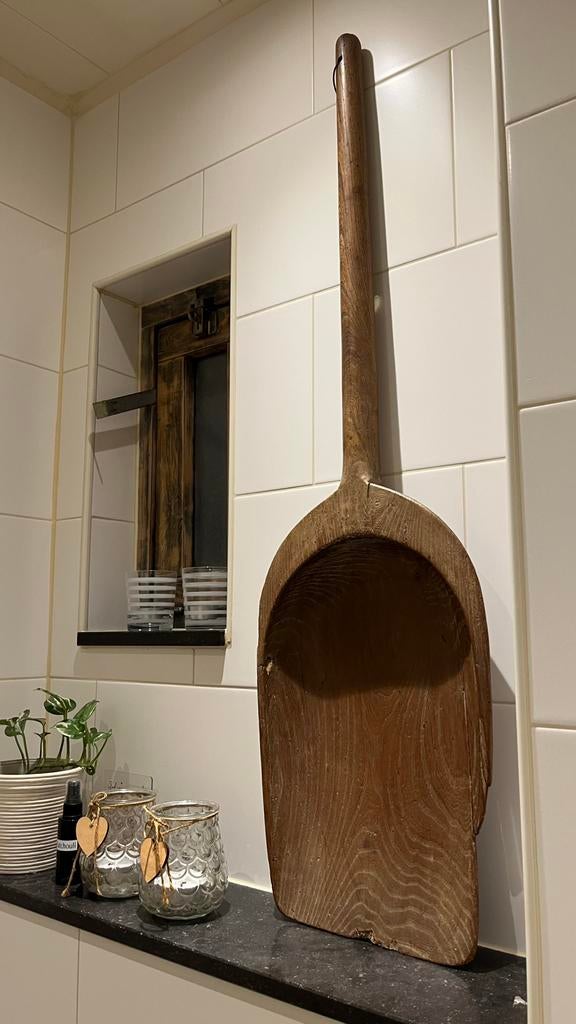 Vintage houten graanschep / meelschep, Antiek en Kunst, Ophalen