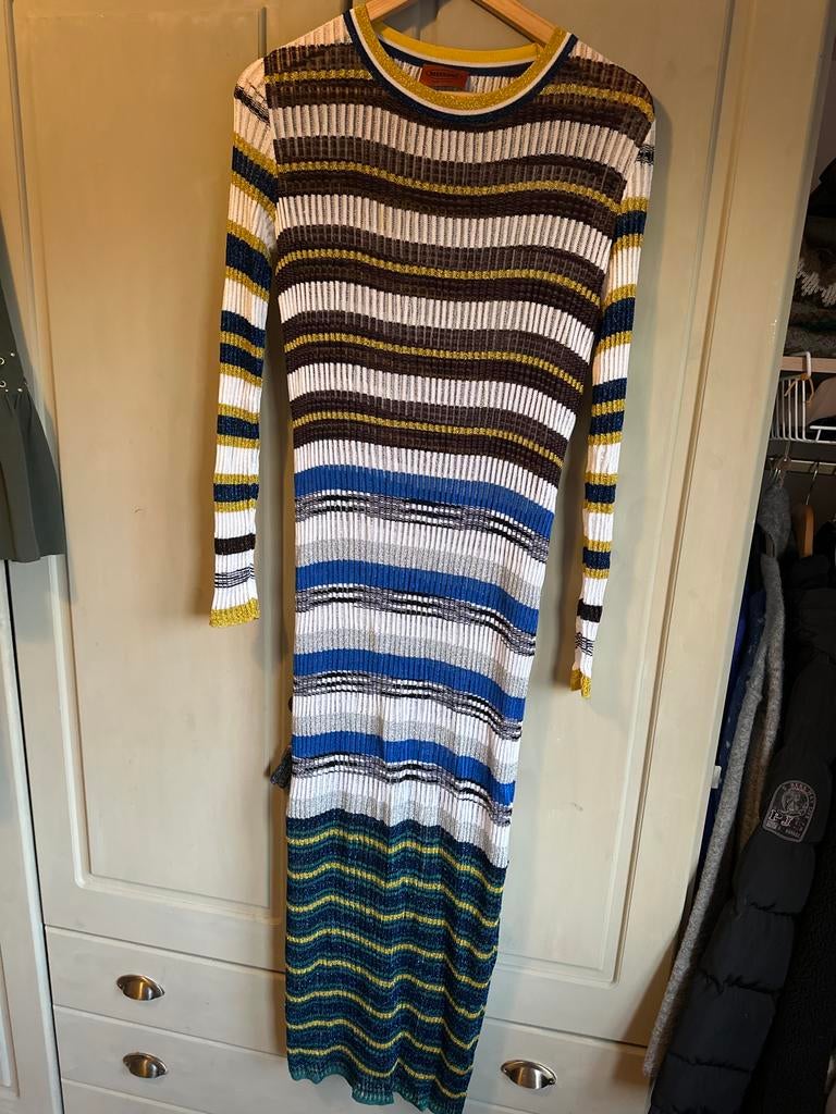 Missoni jurk met strepen, maat s tot xl, Blauw, Maat 42/44 (L), Ophalen of Verzenden, Gedragen
