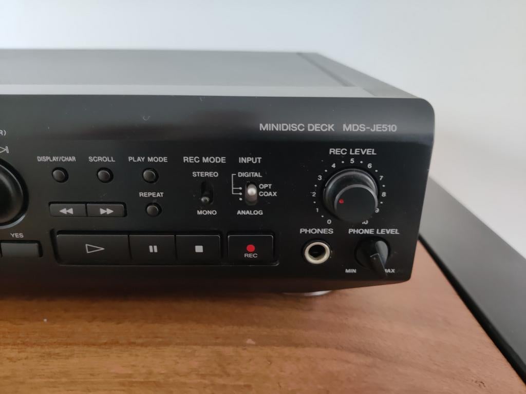 Sony Minidisc Deck MDS-JE510 met afstandsbediening., Ophalen of Verzenden, Minidisc-speler