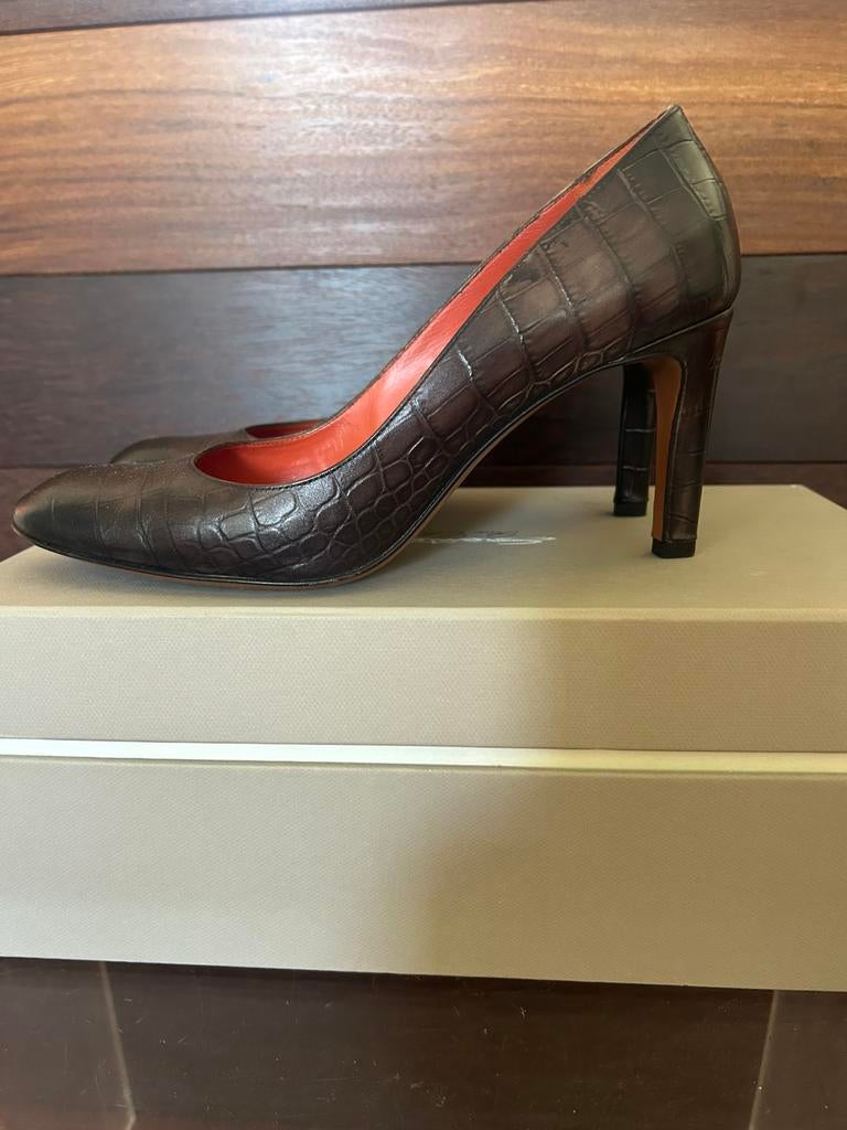 Santoni Pumps bruin croco mast 39, Kleding | Dames, Schoenen, Ophalen of Verzenden, Zo goed als nieuw, Bruin