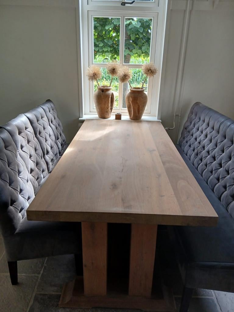 Beige bank met 4 stoelen, Ophalen, Strak, Gebruikt, Overige kleuren