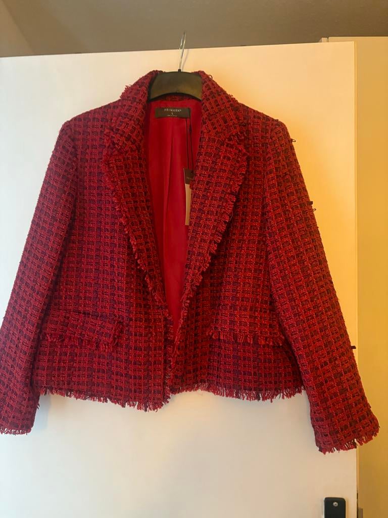 Primark Rood Tweed Jasje Maat L - Nieuw met kaartje, Ophalen, Nieuw, Maat 42/44 (L), Rood