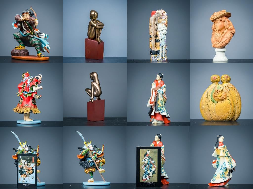 Grote parastone beeldjes collectie 12 stuks - Japans Samurai, Ophalen of Verzenden, Nieuw