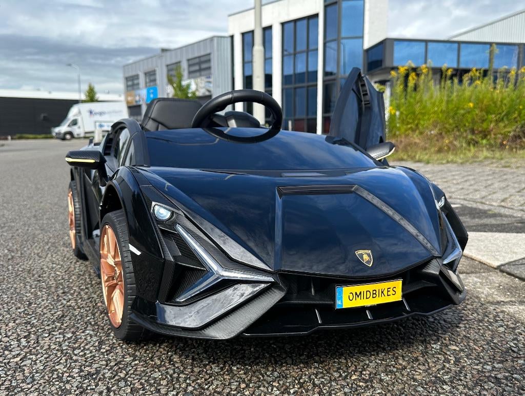 Lamborghini SIAN geel 12V – Afst – Leder – Rubberband, Ophalen of Verzenden, Nieuw, Overige typen