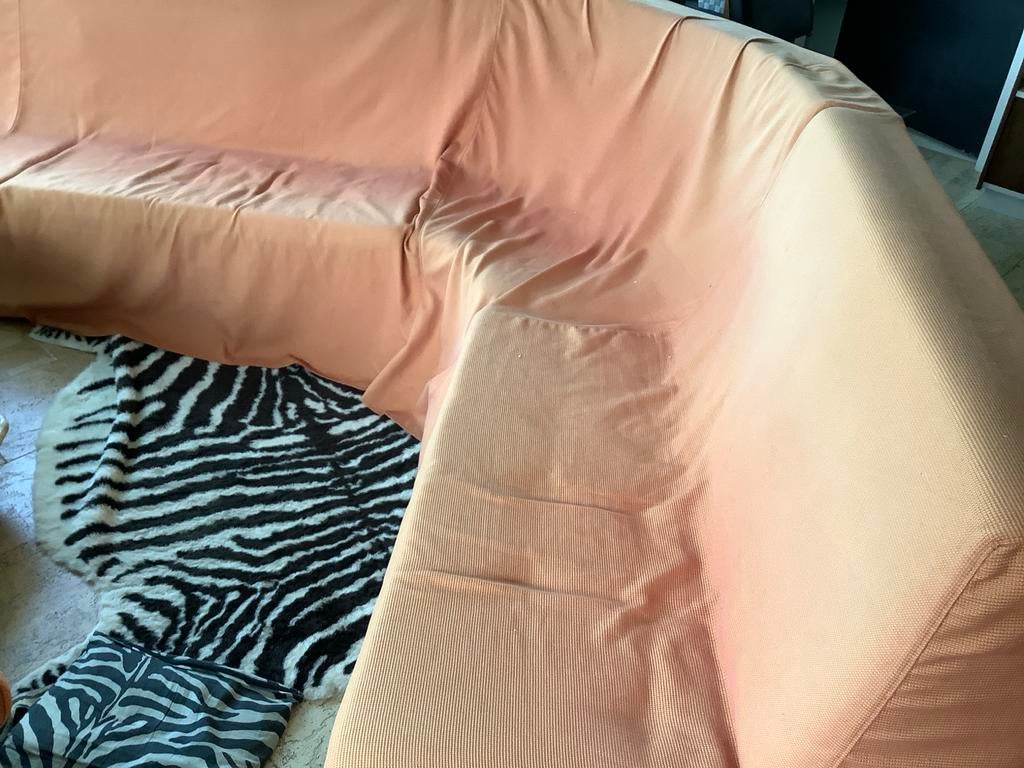 Vintage Oranje Hoekbank uit 1969 - Handgemaakt Eindhoven, Huis en Inrichting, Banken | Bankstellen, Ophalen of Verzenden, Gebruikt