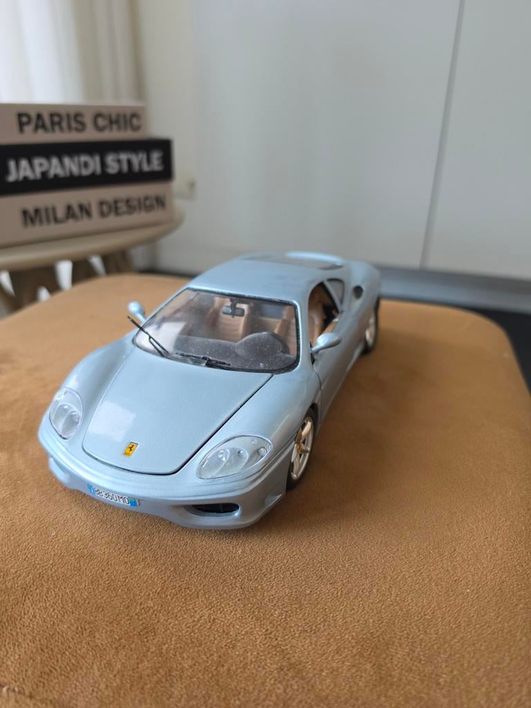 Ferrari 360 Modena modelauto (1999) zilver/grijs, Ophalen of Verzenden, Zo goed als nieuw, Auto, Overige merken