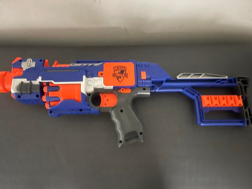 Nerf Elite Stockade (Blauw), Ophalen of Verzenden, Zo goed als nieuw