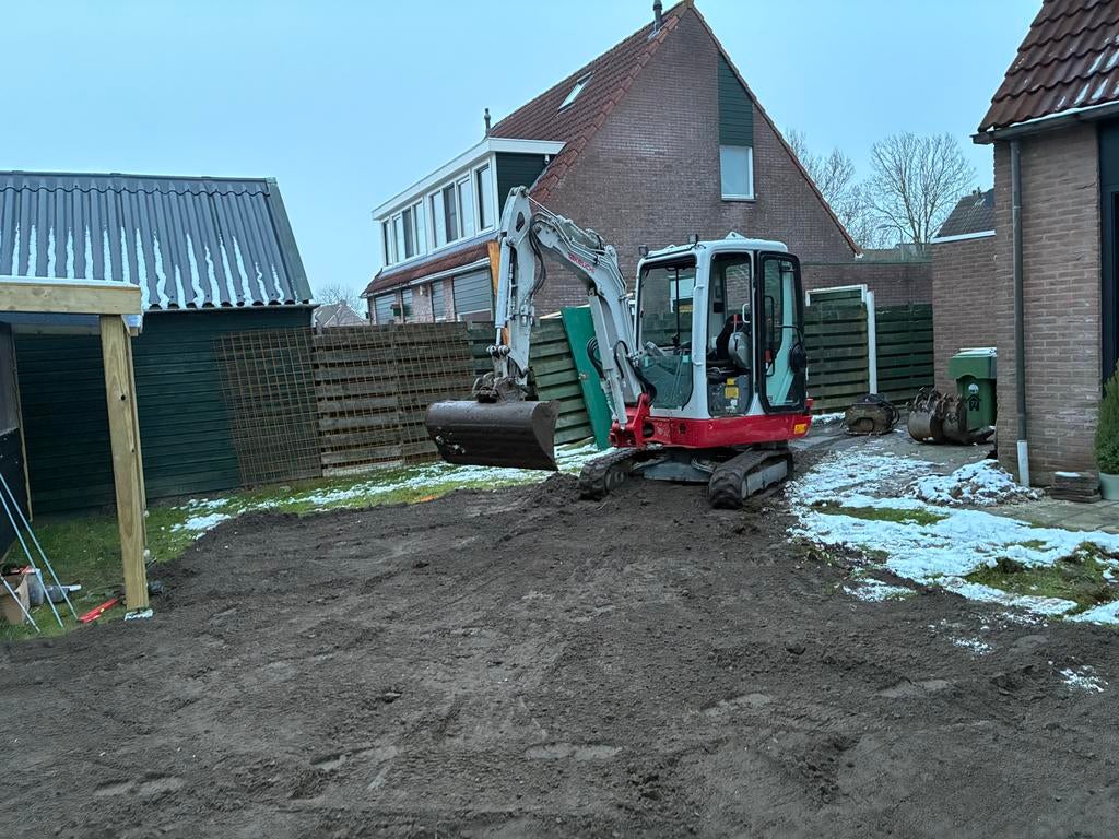 Minigraver, minishovel en rupsdumper te huur (1 & 2,5 ton), Tuin en Terras, Ophalen of Verzenden