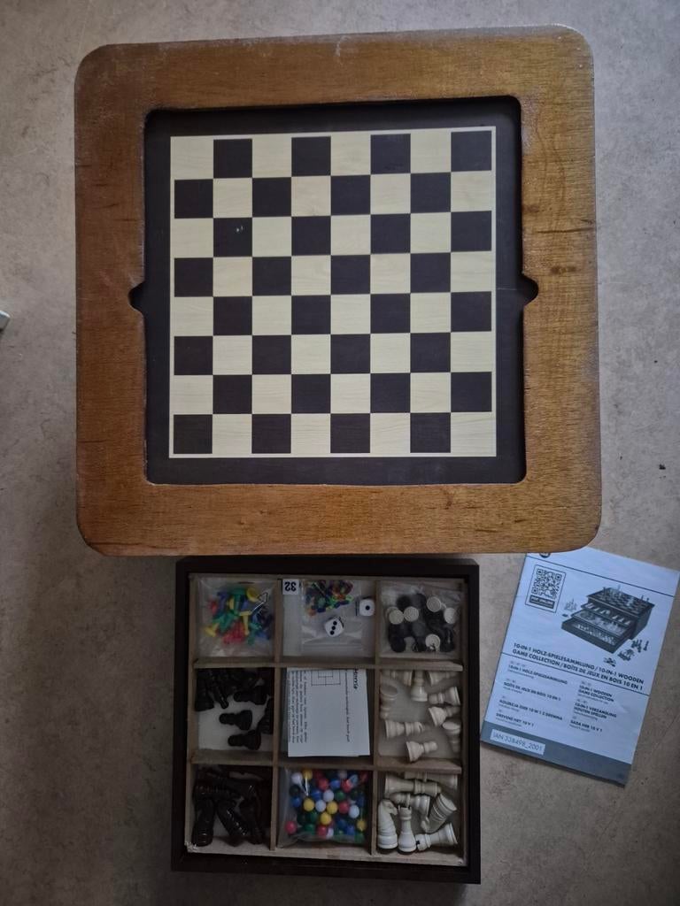 Houten Spellendoos 10-in-1, Ophalen of Verzenden, Zo goed als nieuw