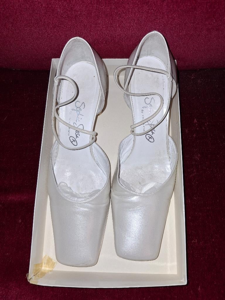 trouwschoenen Maat 38, Sophie Sposa, Wit, Ophalen of Verzenden, Zo goed als nieuw