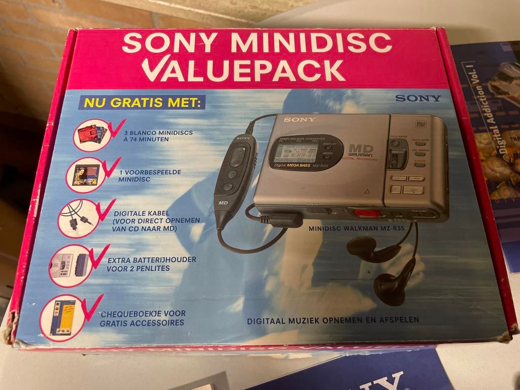 Sony Minidisc Recorder MZ-R35 Valuepack *S, Ophalen of Verzenden, Minidisc-recorder