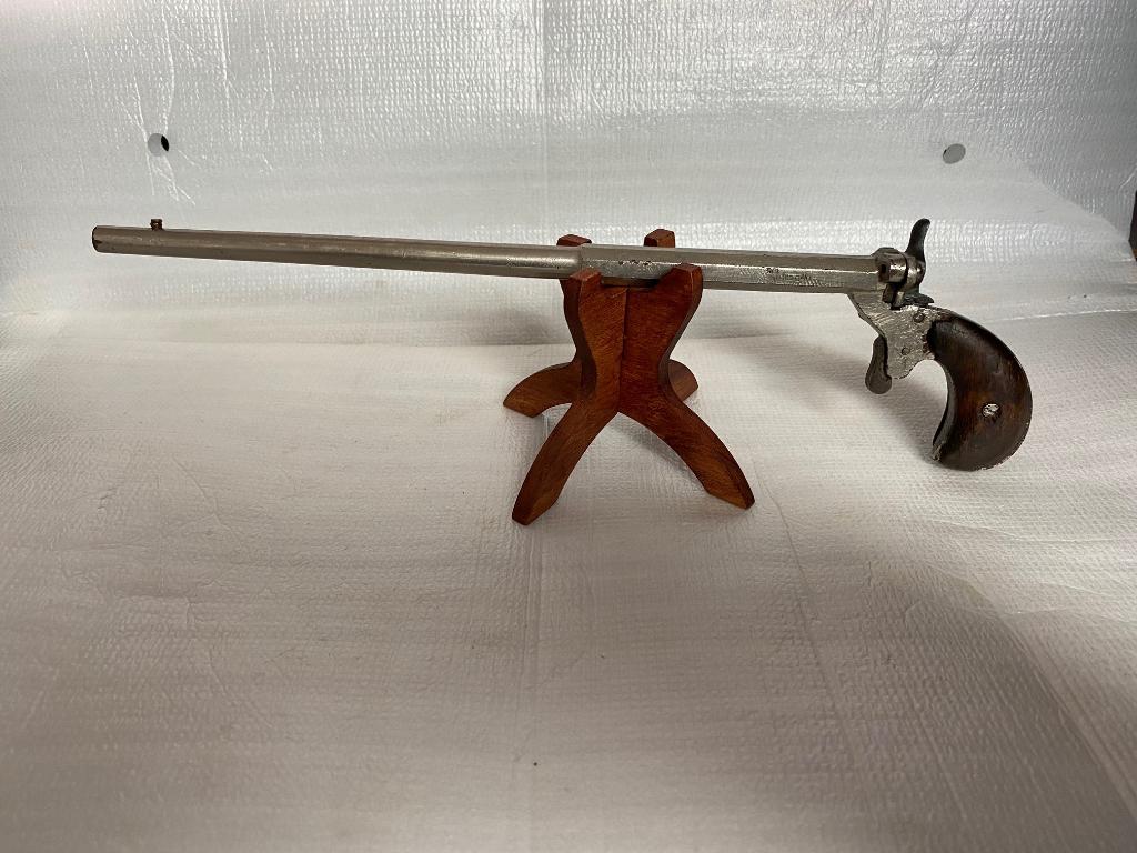 Fraai Lang Antiek Duits Flobert Parlor Pistool 6mm, Ophalen of Verzenden