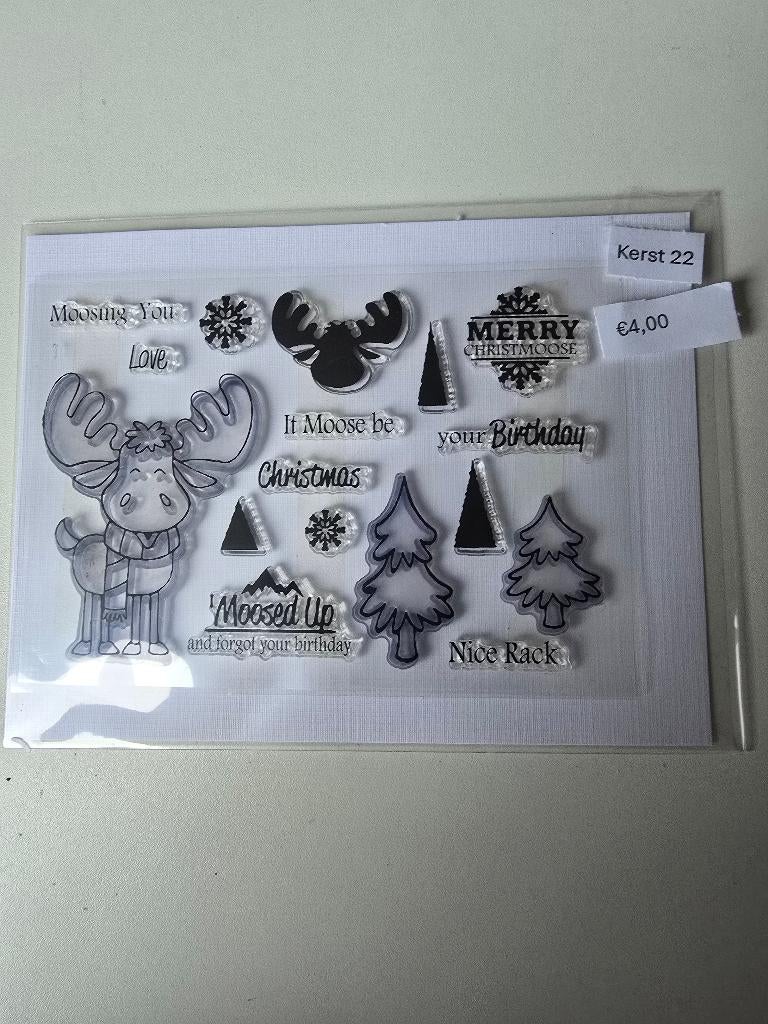 Rendier stempel met teksten (nieuw), Ophalen of Verzenden, Nieuw, Clearstamp